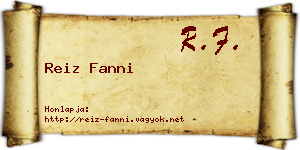 Reiz Fanni névjegykártya